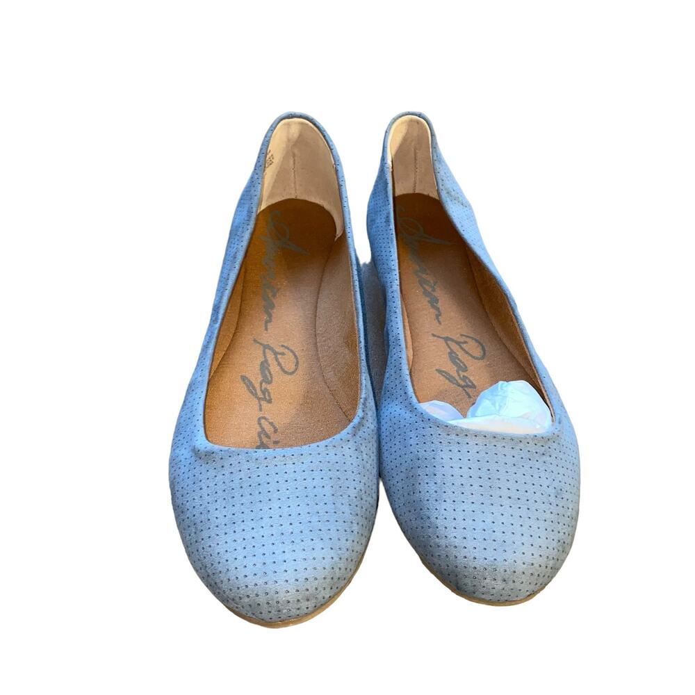 American Rag Cie Aellie Perforated Fabric Ballet Flat shoes blue size 11 NEW - Picture 6 of 9